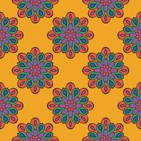 Abstract seamless pattern with mandala flower. Mosaic, tile. Floral background. vector