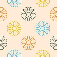 Abstract seamless pattern with mandala flower. Mosaic, tile, polka dot. Floral background. vector