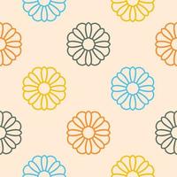 Abstract seamless pattern with mandala flower. Mosaic, tile, polka dot. Floral background. vector