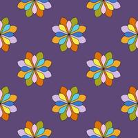 Abstract seamless pattern with mandala flower. Mosaic, tile, polka dot. Floral background. vector