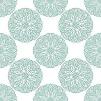 Fantasy seamless pattern with ornamental mandala. Abstract round doodle flower background. Floral geometric circle. vector