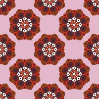 Abstract seamless pattern with mandala flower. Mosaic, tile, polka dot. Floral background. vector