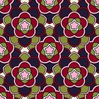 Abstract seamless pattern with mandala flower. Mosaic, tile. Floral background. vector