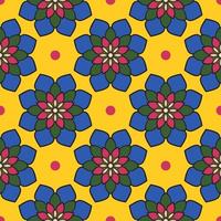 Abstract seamless pattern with mandala flower. Mosaic, tile. Floral background. vector