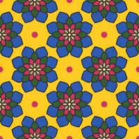 Resumen de patrones sin fisuras con flor de mandala. mosaico, azulejo. fondo floral. vector