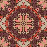 Abstract seamless pattern with mandala flower. Mosaic, tile, polka dot. Floral background. vector