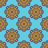 Abstract seamless pattern with mandala flower. Mosaic, tile. Floral background. vector