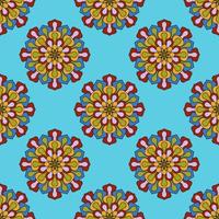 Abstract seamless pattern with mandala flower. Mosaic, tile. Floral background. vector