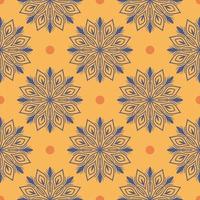 Abstract seamless pattern with mandala flower. Mosaic, tile, polka dot. Floral background. vector