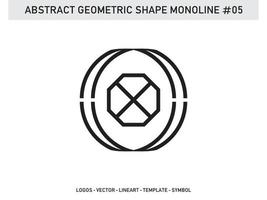 Abstract Geometric Shape Monoline Tile Design Pattern Seamless Free vector
