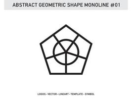 Abstract Geometric Shape Monoline Tile Design Pattern Seamless Free vector