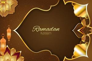 Ramadan Kareem Islamic background with brown color vector