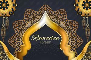 Ramadan Kareem Islamic style background with element vector