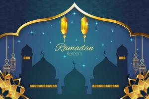 Ramadan Kareem Islamic background with element vector