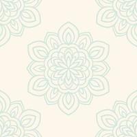 Fantasy seamless pattern with ornamental mandala. Abstract round doodle flower background. Floral geometric circle. vector