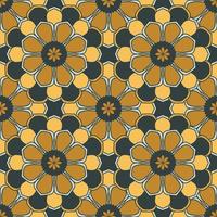 Abstract seamless pattern with mandala flower. Mosaic, tile. Floral background. vector