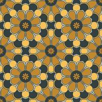 Abstract seamless pattern with mandala flower. Mosaic, tile. Floral background. vector