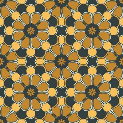 Abstract seamless pattern with mandala flower. Mosaic, tile. Floral background.
