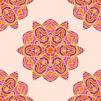 Abstract seamless pattern with mandala flower. Mosaic, tile, polka dot. Floral background. vector