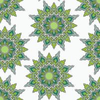 Abstract seamless pattern with mandala flower. Mosaic, tile. Floral background. vector