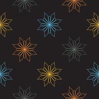 Abstract seamless pattern with mandala flower. Mosaic, tile, polka dot. Floral background. vector