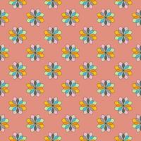 Abstract seamless pattern with mandala flower. Mosaic, tile, polka dot. Floral background. vector