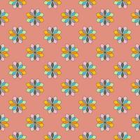 Abstract seamless pattern with mandala flower. Mosaic, tile, polka dot. Floral background. vector