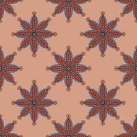 Abstract seamless pattern with mandala flower. Mosaic, tile. Floral background. vector