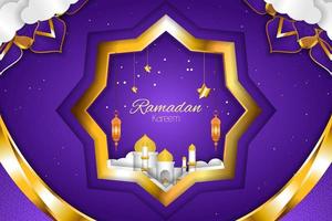 Ramadan Kareem Islamic background with element and purple color vector