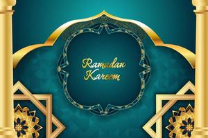 Ramadan Kareem Islamic style background with element vector