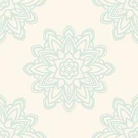 Fantasy seamless pattern with ornamental mandala. Abstract round doodle flower background. Floral geometric circle. vector