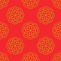 Abstract seamless pattern with mandala flower. Mosaic, tile, polka dot. Floral background. vector