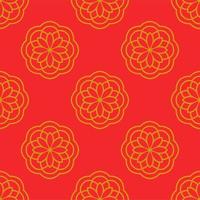 Abstract seamless pattern with mandala flower. Mosaic, tile, polka dot. Floral background. vector