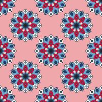 Abstract seamless pattern with mandala flower. Mosaic, tile, polka dot. Floral background. vector