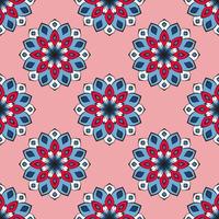 Abstract seamless pattern with mandala flower. Mosaic, tile, polka dot. Floral background. vector