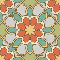 Abstract seamless pattern with mandala flower. Mosaic, tile. Floral background. vector