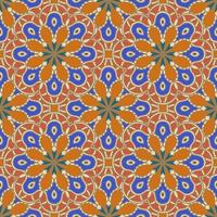 Abstract seamless pattern with mandala flower. Mosaic, tile. Floral background. vector