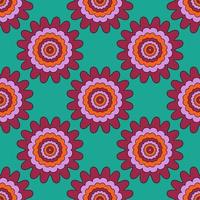 Abstract seamless pattern with mandala flower. Mosaic, tile. Floral background. vector