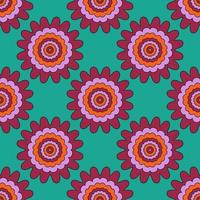 Abstract seamless pattern with mandala flower. Mosaic, tile. Floral background. vector