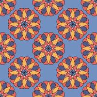 Abstract seamless pattern with mandala flower. Mosaic, tile. Floral background. vector