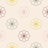 Abstract seamless pattern with mandala flower. Mosaic, tile, polka dot. Floral background. vector