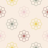 Abstract seamless pattern with mandala flower. Mosaic, tile, polka dot. Floral background. vector