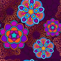 Abstract seamless pattern with mandala flower. Mosaic, tile. Floral background. vector