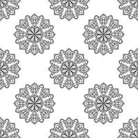 Resumen de patrones sin fisuras con flor de mandala. mosaico, azulejo. fondo floral. vector