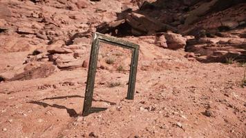Very old wooden frame in Grand Canyon video