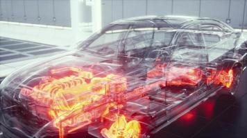 voiture transparente avec moteur en laboratoire video
