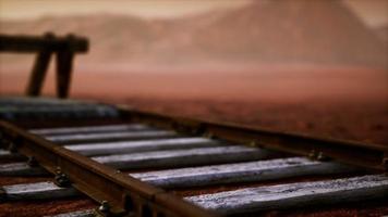 Abandoned railway tracks in the desert video