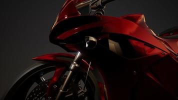 moto sport bike in dark studio with bright lights video