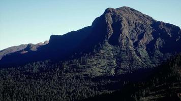 Mountain forest landscape under evening sky video