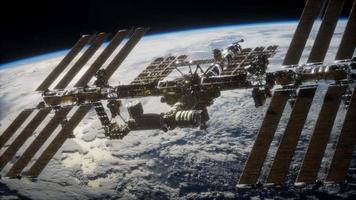 International Space Station. Elements of this image furnished by NASA video